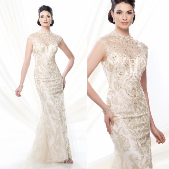 Mon Cheri Dresses & Skirts - Mon Cheri Mock Neck Mother of the Bride Gown